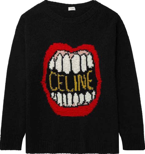 celine mouth sweater|Celine Black Mouth Logo Sweater .